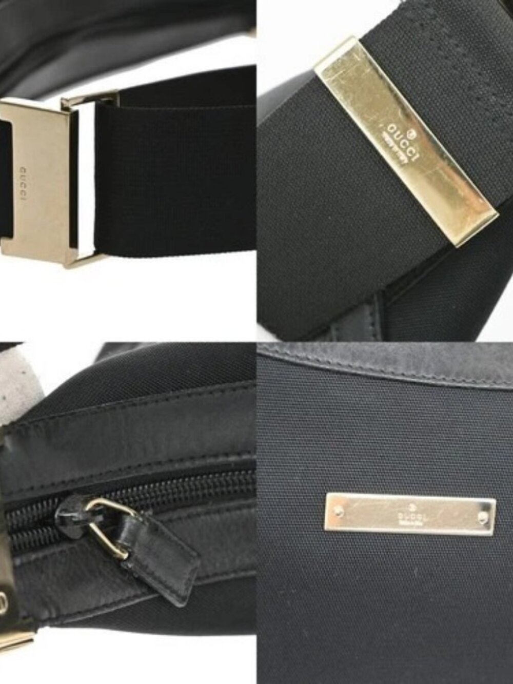 GUCCI Logo Shoulder Hobo Bag Leather Black GHW Italy 62KD276 - Picture 9 of 15